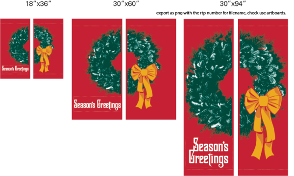 Seasons Greeting Wreath (Red) - Kalamazoo Banner Works