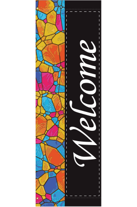 Mosaic Welcome | Spring and Summer | Ready to Print Street Banners