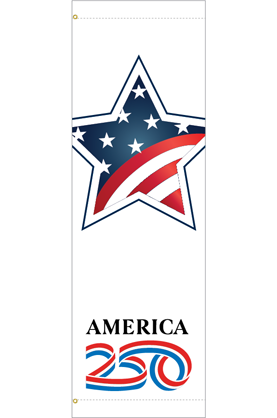 Patriotic Star Street Banner | America 250th Anniversary | 22 oz Vinyl Outdoor Banner - 94"