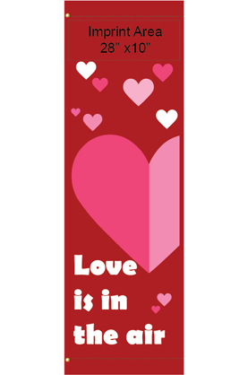 Share the Love Valentine’s Day street banner on Sunbrella fabric