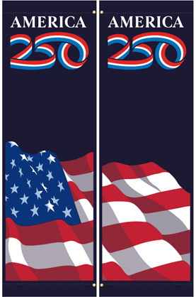 Navy Patriot Street Banner, designed to commemorate America’s 250th Anniversary – Summer 2026